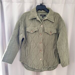Blank NYC Quilted Jacket Olive Green Size M